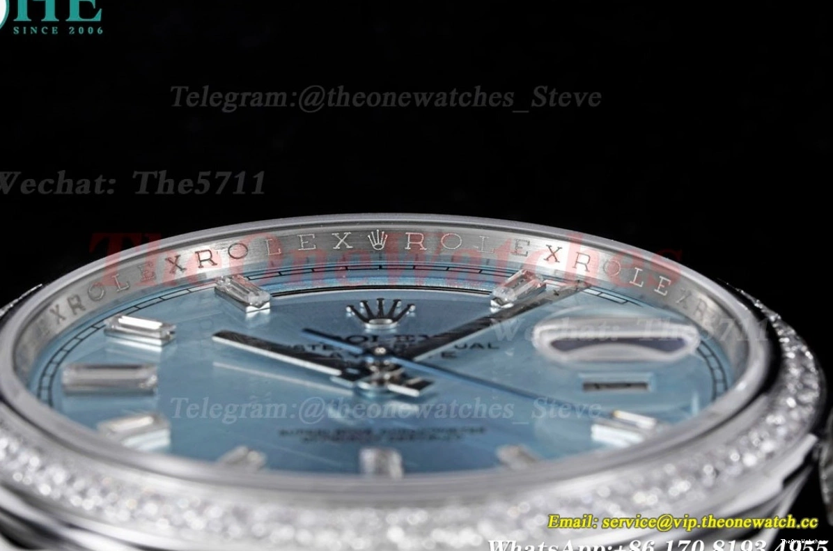 GSF 40mm DayDate A3255 Version) SS (Tungsten 228349 Heavy SS Pres Ice Blue Dia 0128